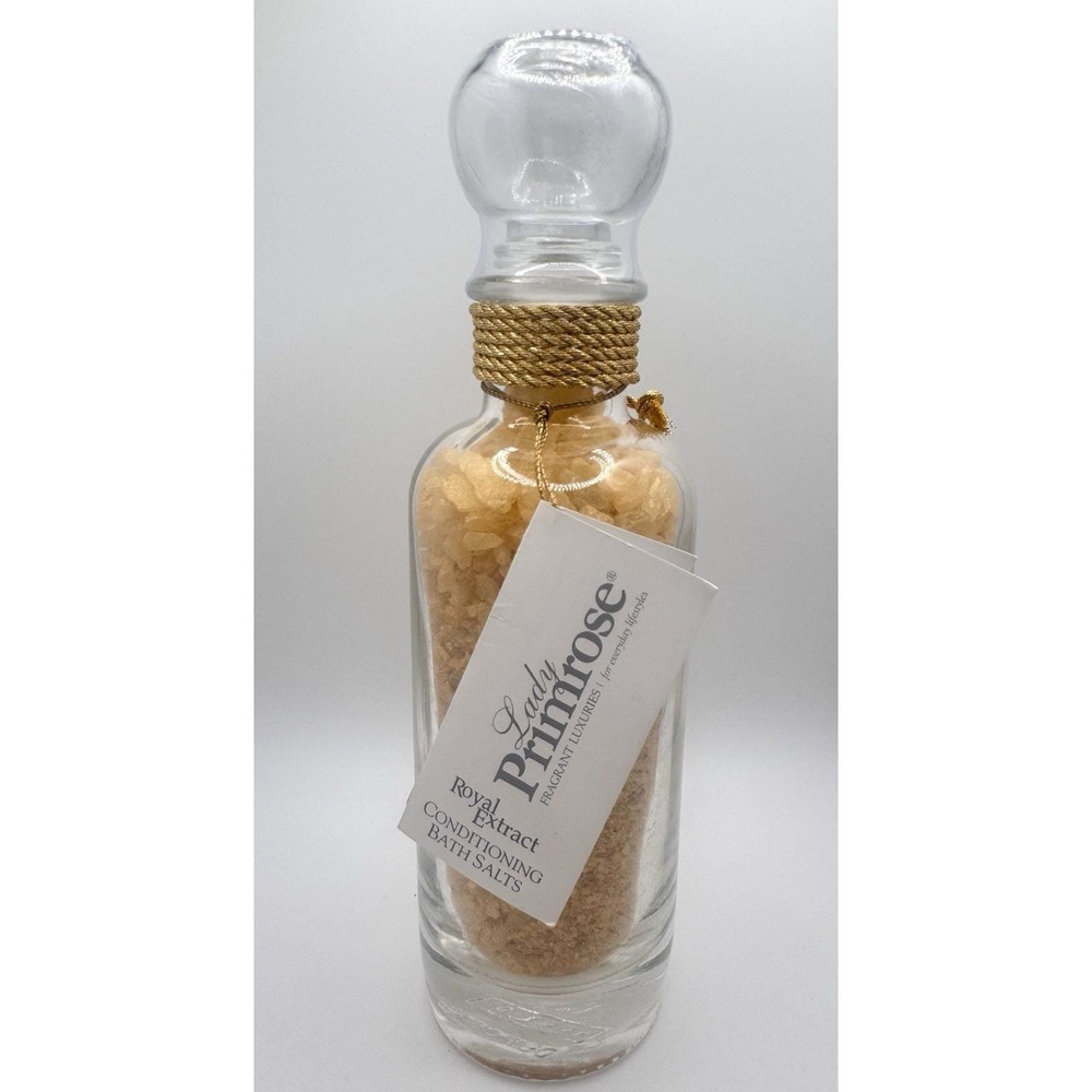 Lady Primrose Royal Extract Bath Salts Glass Decanter 10 oz New‎ Sealed Vintage